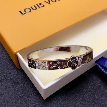 18K Louis Leather Lock Bracelet