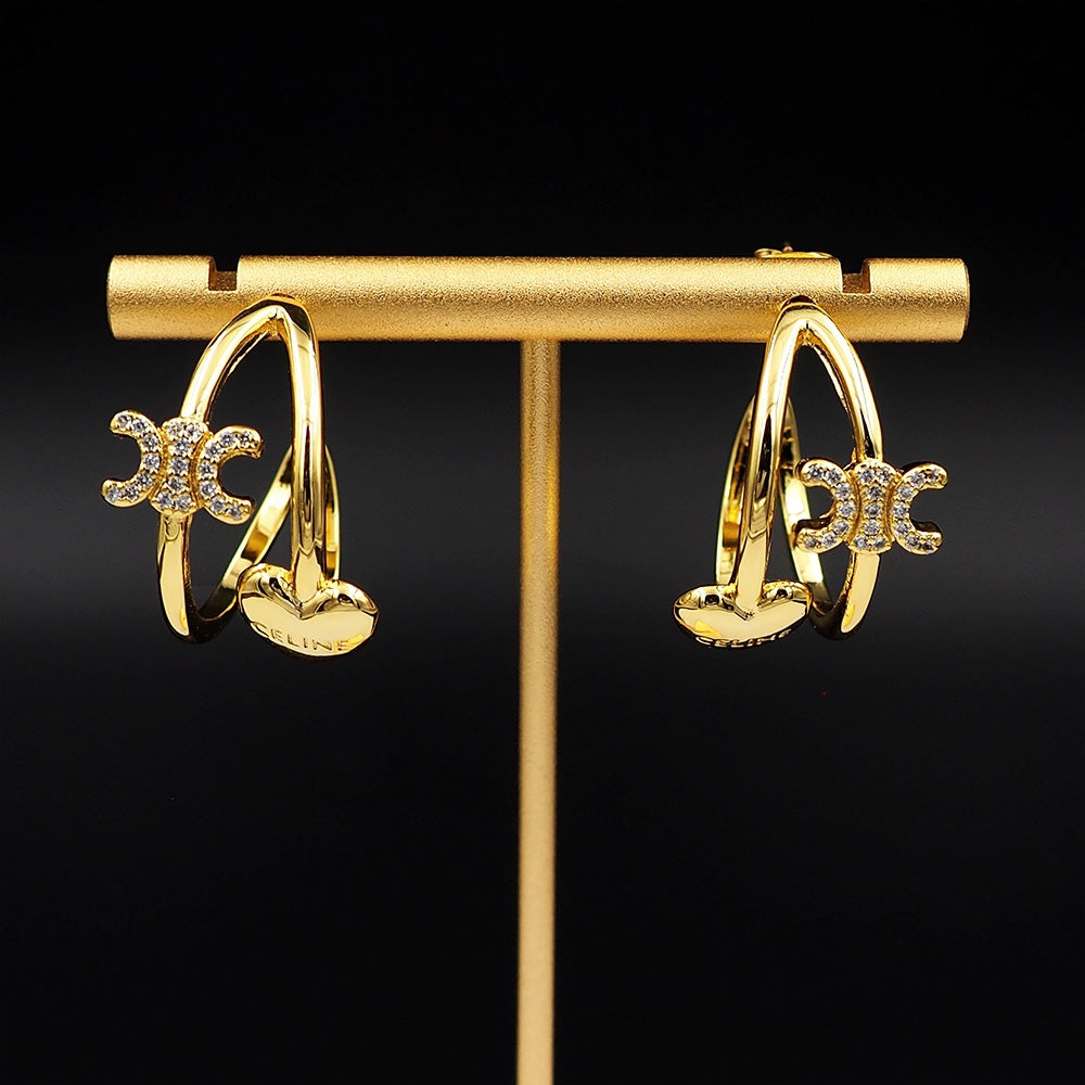 18K Triomphe Heart Earrings