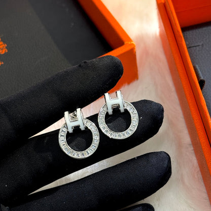 18K Clic H Diamond Earrings