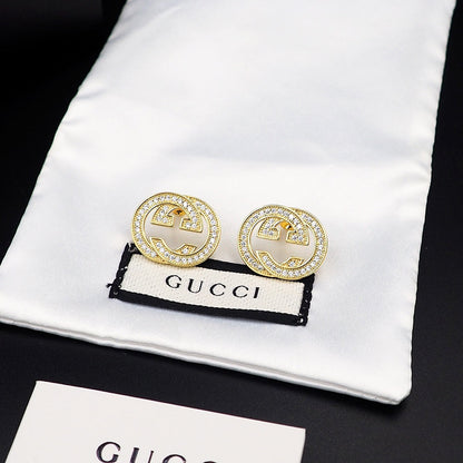18K Double G Diamonds Earrings