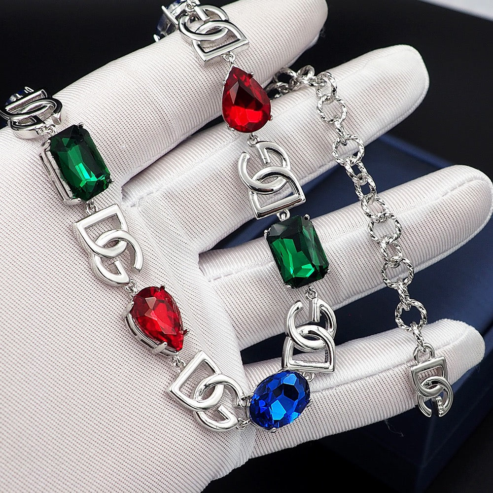 18K DG Crystals Choker Necklace