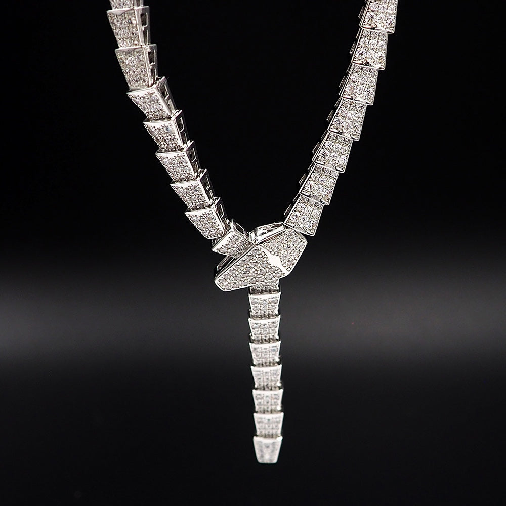 18K BV Serpenti Viper Full Pav¨¦ Diamonds Necklace