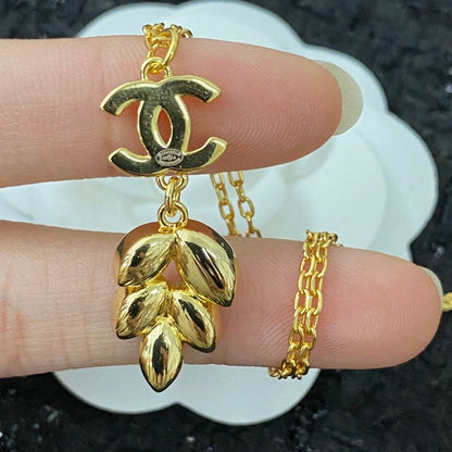 18K CC Flower Crystal Necklace