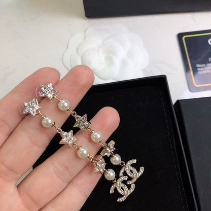 18K CC Long Tassel Earrings