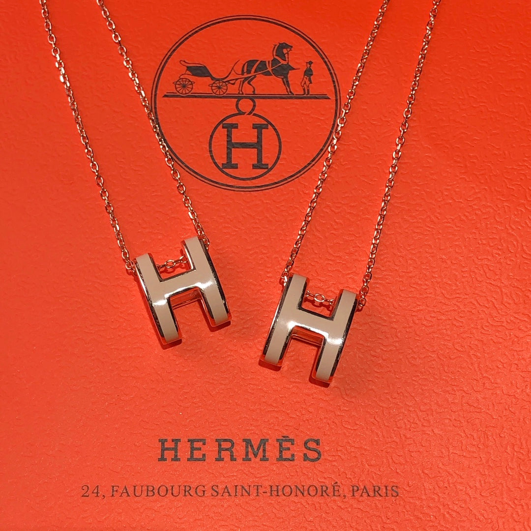 18K Mini Pop H Grey Necklace