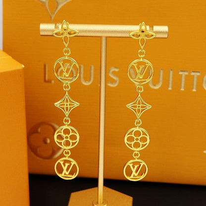 18K Louis Lace Long Earrings