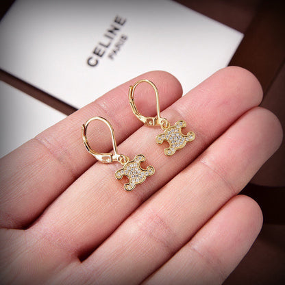 18K Triomphe Rhinestone Earrings