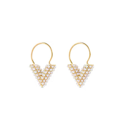 18K Louis Essential V Perle Hoop Earrings